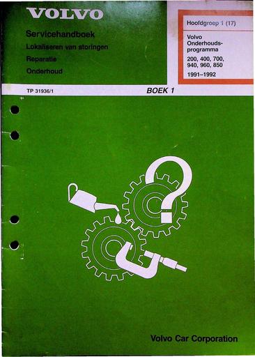 200, 400, 700 Onderhoudsprogramma '91 '92